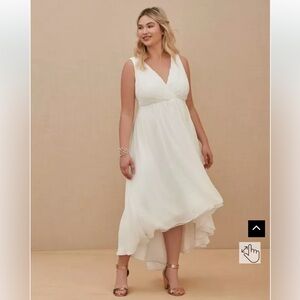 Torrid Ivory Chiffon Hi-Lo Dress